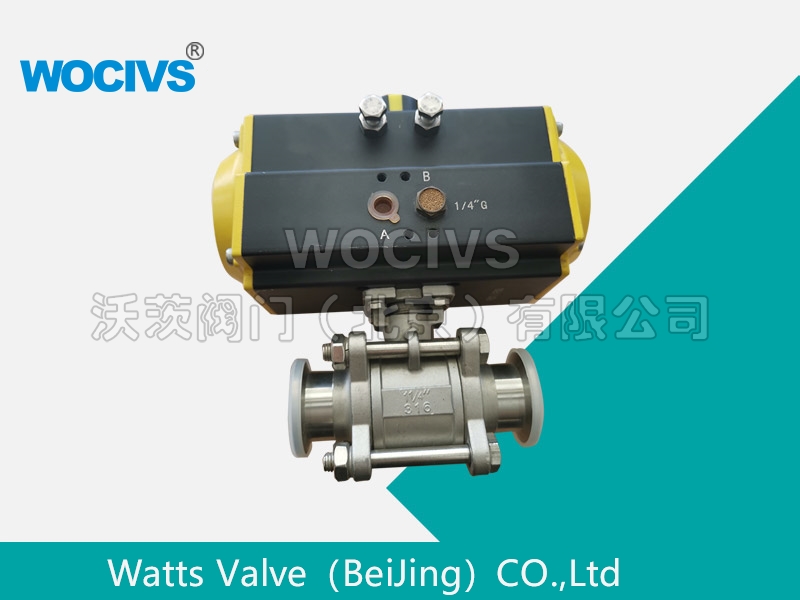 三片式快装气动球阀